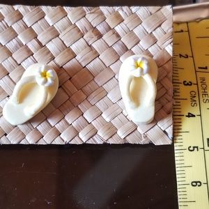 Yellow flip flop earrings